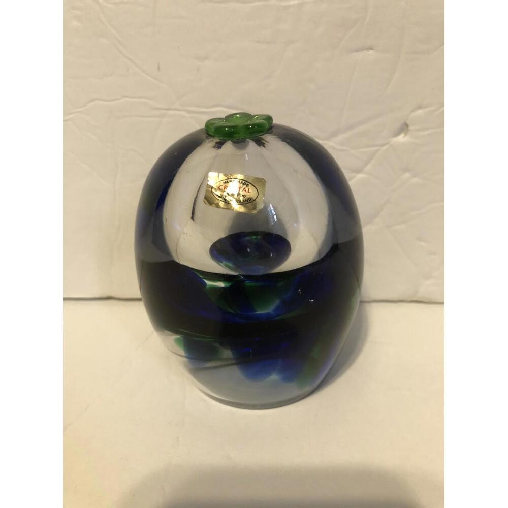 Vintage Polish Glass Colorful Glass Art Paperweight
